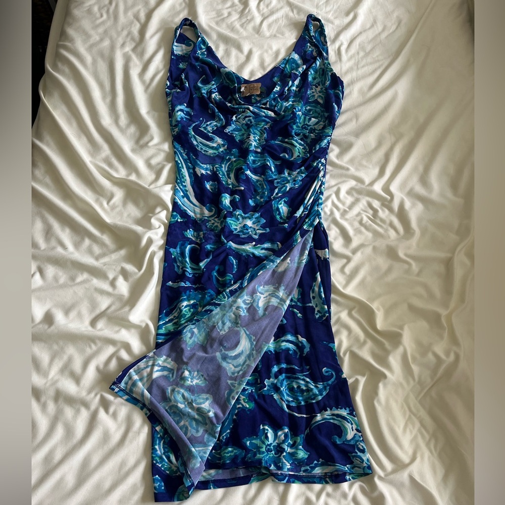 Flower Patterned Summer Dress With Split Leg Feat… - image 2